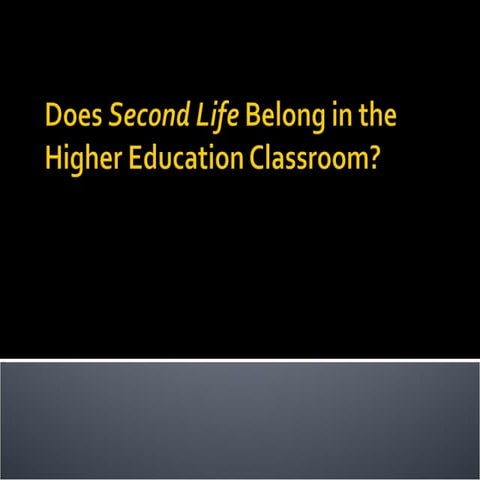 Second Life Presentation Cfttc 09