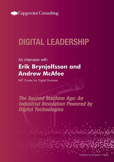 The Second Machine Age: An Industrial Revolution Powered by Digital Technologies