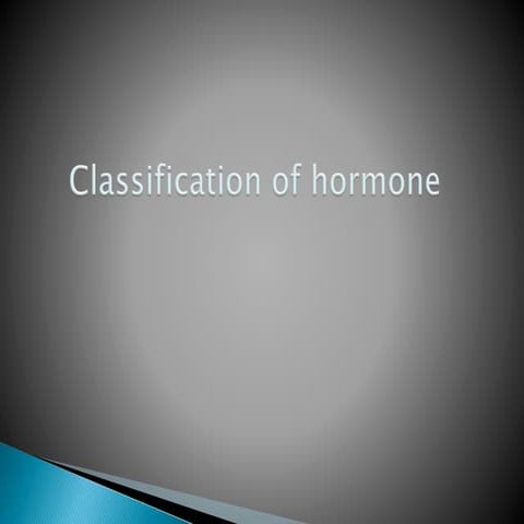 Second messengers and  classification of hormone