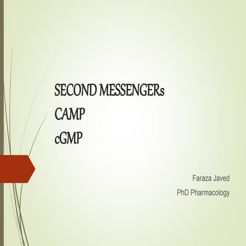 Second messengers cAMP and cGMP
