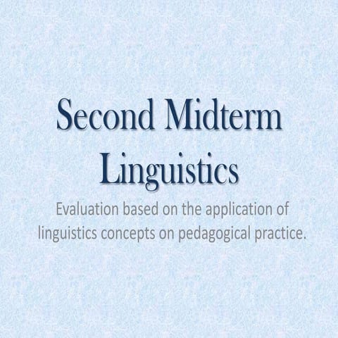 Second midterm linguistics