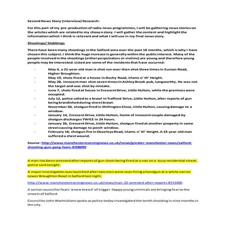 Second news story research