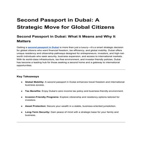 Second Passport in Dubai_ A Strategic Move for Global Citizens.docx