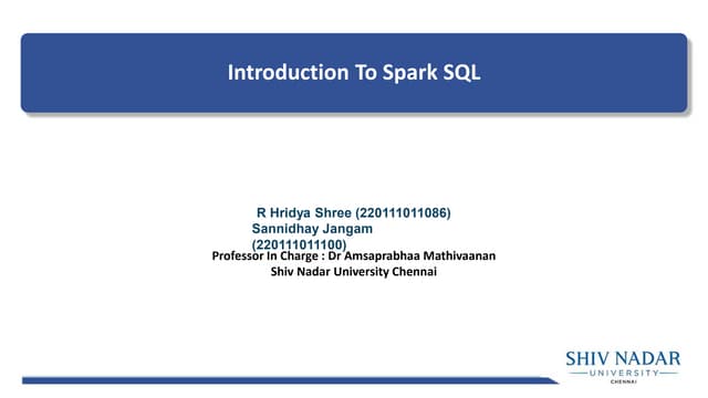 Intro To Apache spark and Its architecture