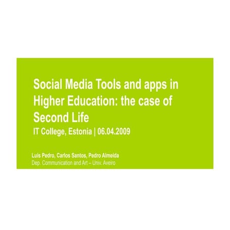 Social media tools and apps in HE | PPT