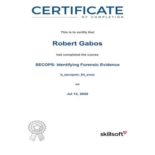 SkillSoft - SECOPS Identifying Forensic Evidence | PDF | Crime ...