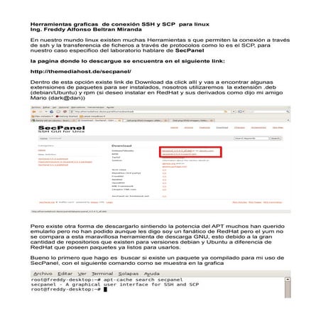 Secpanel ssh y scp linux freddy beltran