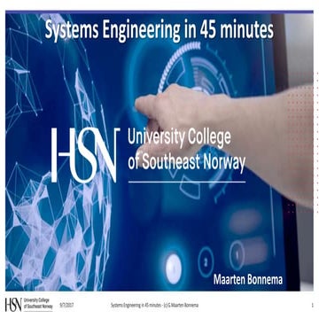 Systems Engineering in 45 minutes