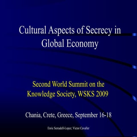 Secrecy in global economy