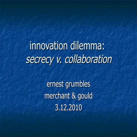 Secrecy V Collaboration