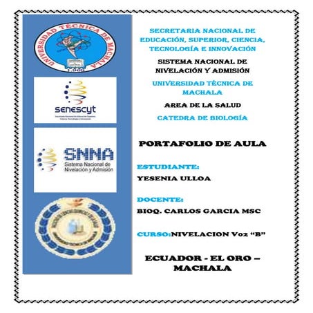 PORTAFOLIO DE BIOLOGÍA unidad 1