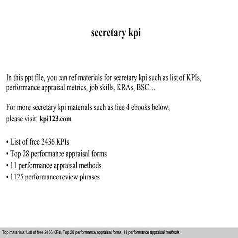 Secretary kpi