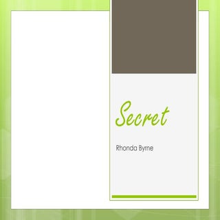 Book Summary of 'SECRET'  by Rhonda...