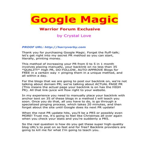 Secret document google magic