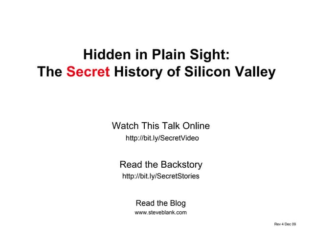 Secret History of Silicon Valley Re...