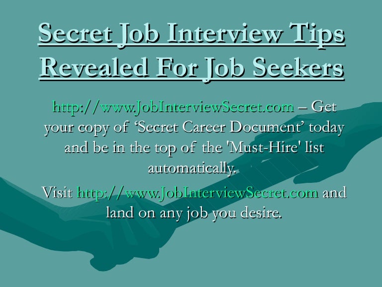 Secret Job Interview Tips Revealed For Job Seekers