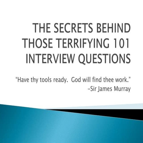 Secrets Behind Those101 Questions Short Rev.1.31.10