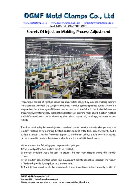 What is a gas assisted injection molding system -- DGMF Mold Clamps Co ...