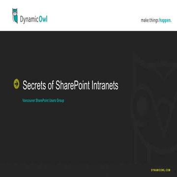 Secrets of SharePoint and Office 365 Intranets