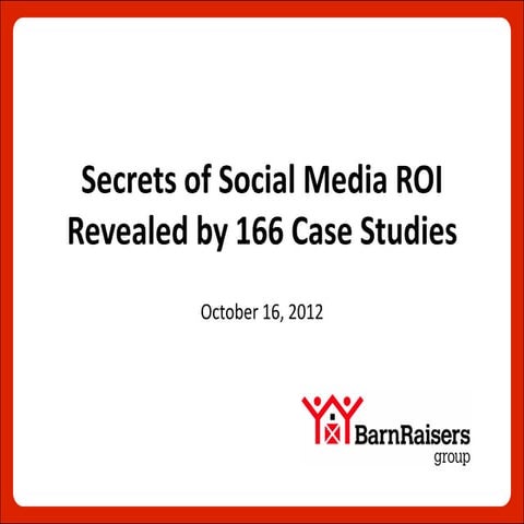 Secrets of social media roi