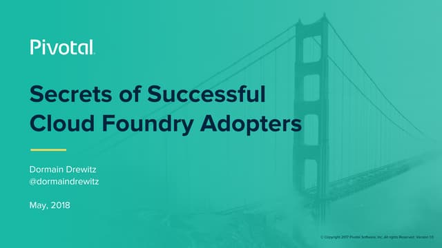 Secrets of Successful Cloud Foundry Adopters