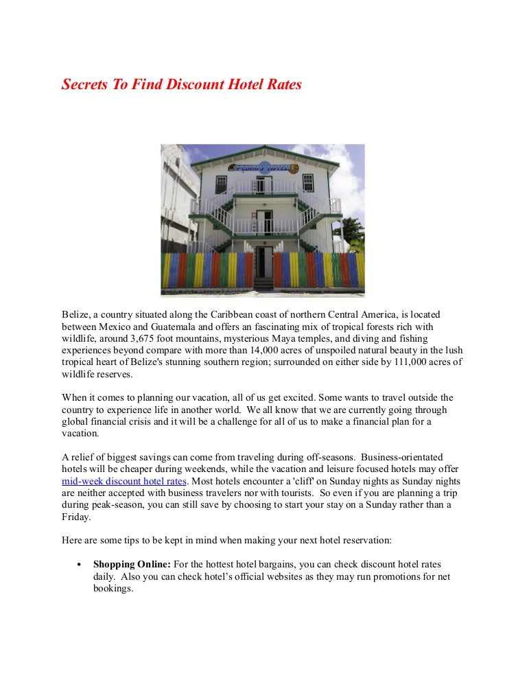 Secrets to find discount hotel rates