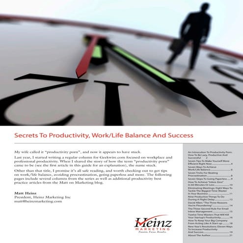 Secrets to productivity, work/life balance and success