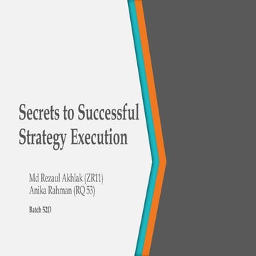Secrets to successful strategy execution