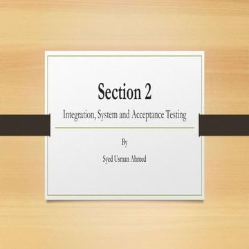 Integration system acceptance test