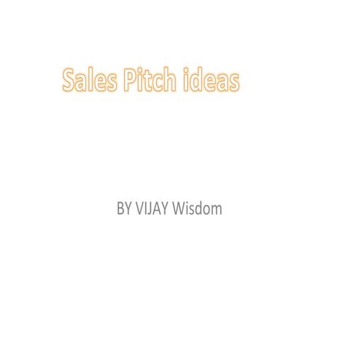 sales pitch ideas