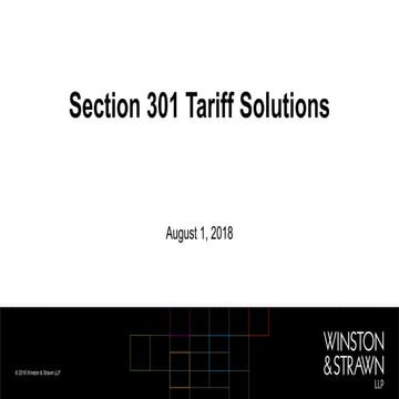 Solutions to Section 301 Tariffs on Products from China—Managing the Shock of 25% Increase in Cost of Goods