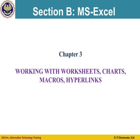 Basics of Microsoft excel 2010-Chapter-3 | PPTX