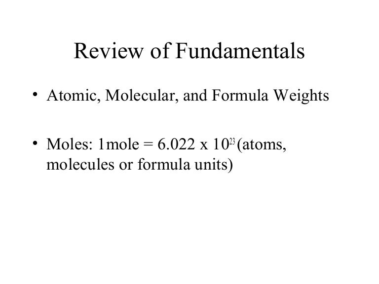 Stoichiometric Calculations