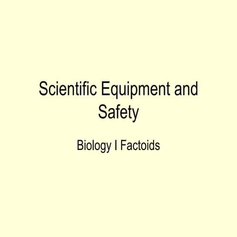 Section 1 - Tools of Science and Lab Safety