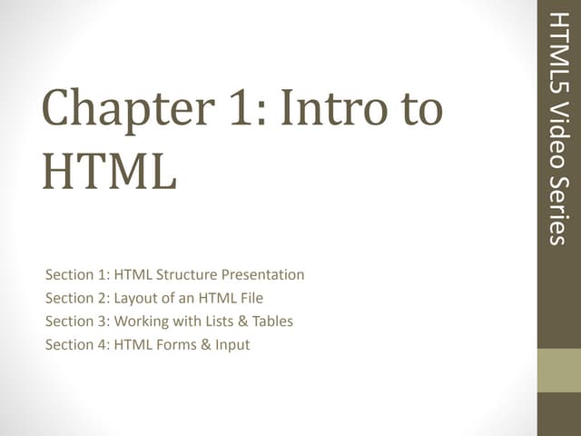 Intro to HTML