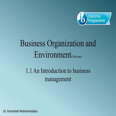 Introduction to business management