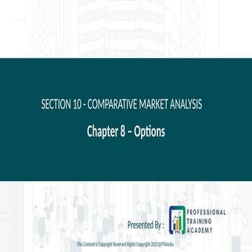 Section 10 - Chapter 8 - Options - CMT Level 1 Chapter Wise Short Notes