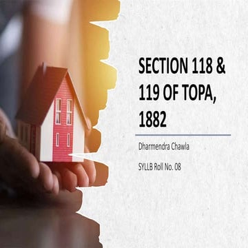 Section 118 & 119 of Topa, 1882- section 118/119 | PPTX