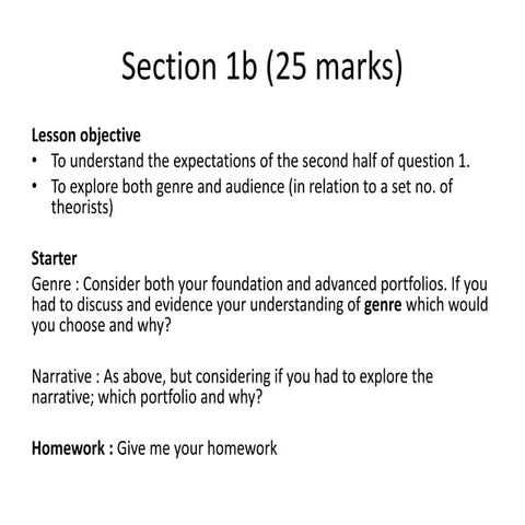 Section 1b (25 marks)