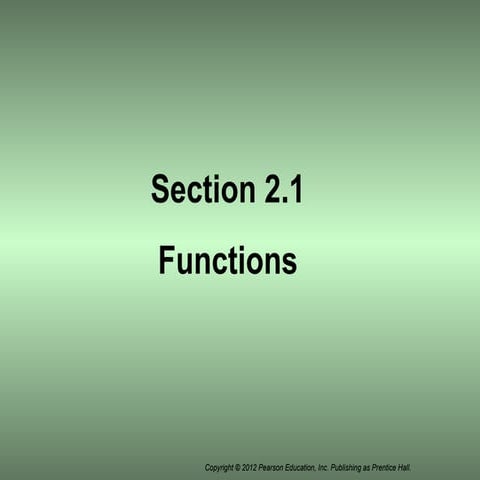Section 2.1 functions | PPT