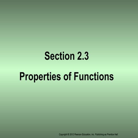 Section 2.3 properties of functions 