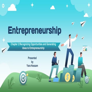 Recognizing Opportunities and Generating Ideas for Entrepreneurship ...