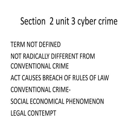 Section  2 unit 3 cyber crime