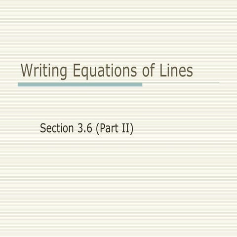 FRCC MAT050 Writing Equations of Lines II (Sect 3.6)