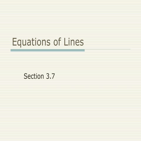 FRCC MAT050 Equations of Lines (Sect 3.7)