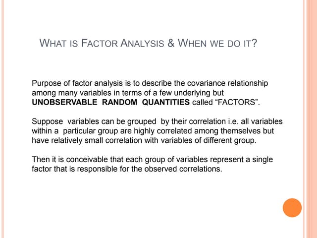 Factor Analysis with an Example