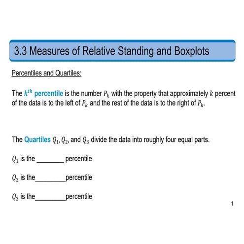 Boxplots and statistics slides deck for uni