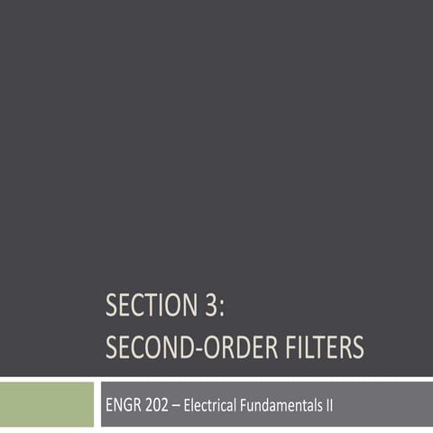 Comprehensive Study of Second-Order Electrical Filters and Resonance in ...