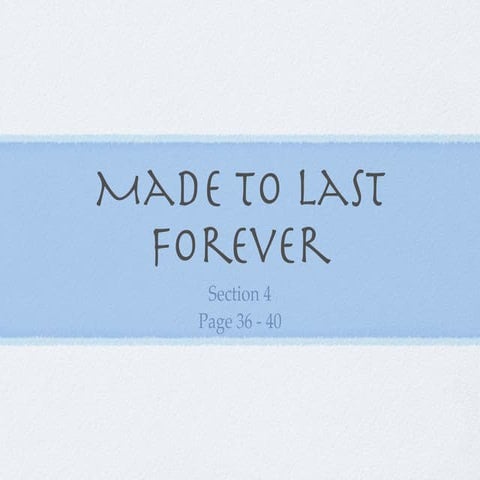 Rick Warren; Purpose  Driven Life, Section 4