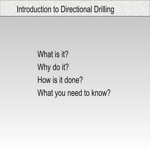 Section 4 - Directional Drilling for drilling
